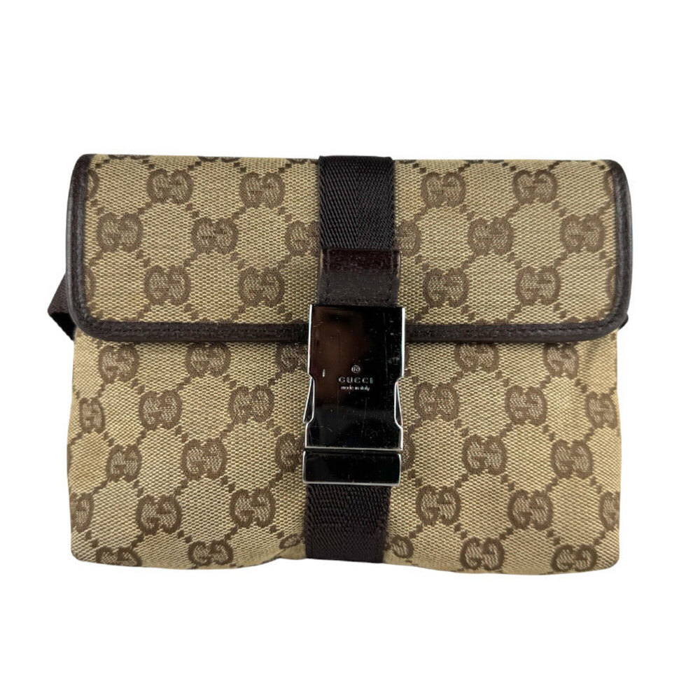 Gucci GUCCI Waist Bag Body GG Canvas Brown Men's Women's 131236 z10229